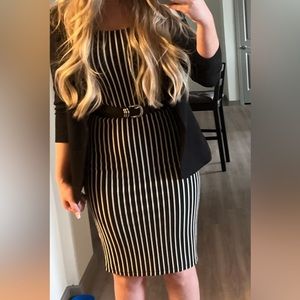 Black stripped dress, perfect for spooky season